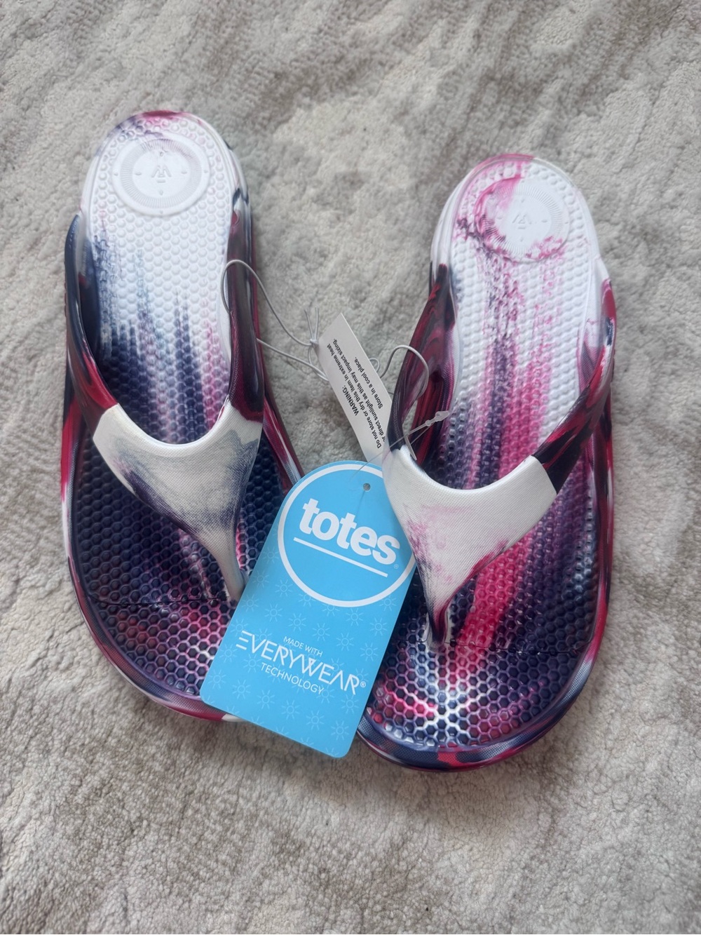 totes Women's Tie-Dye Slide Sandals in Pink and Purple